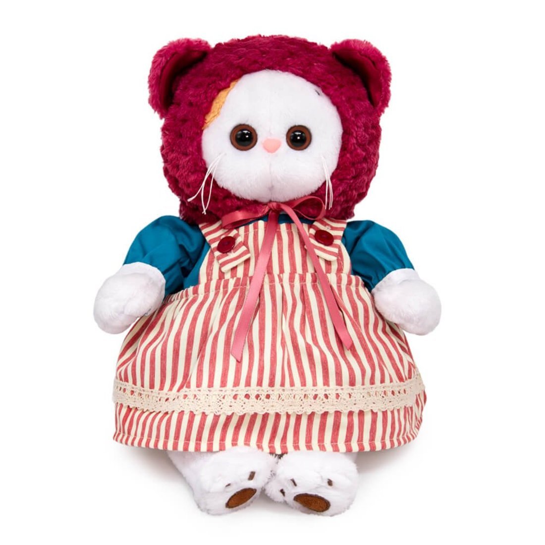 

Мягкая игрушка BUDI BASA Кошечка Ли-Ли в шапке с ушками и сарафане, 24 см, LK24-117, Белый