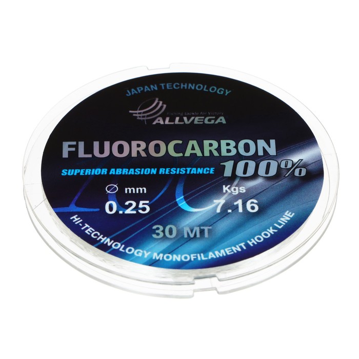 

Леска монофильная Allvega "Fx Fluorocarbon 100%" 30м 0,25мм, 7,16кг, флюорокарбон 100%, Прозрачный, Fx Fluorocarbon 100%