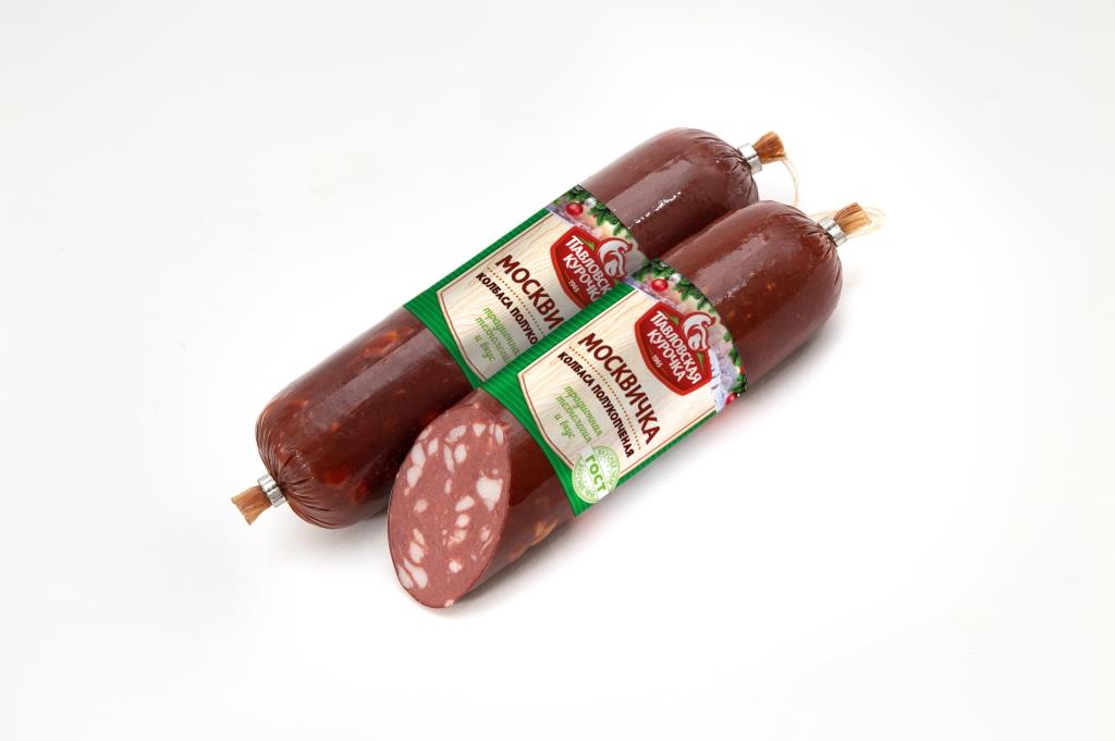 

Колбаса полукопченая Павловская Курочка Москвичка +-1 кг
