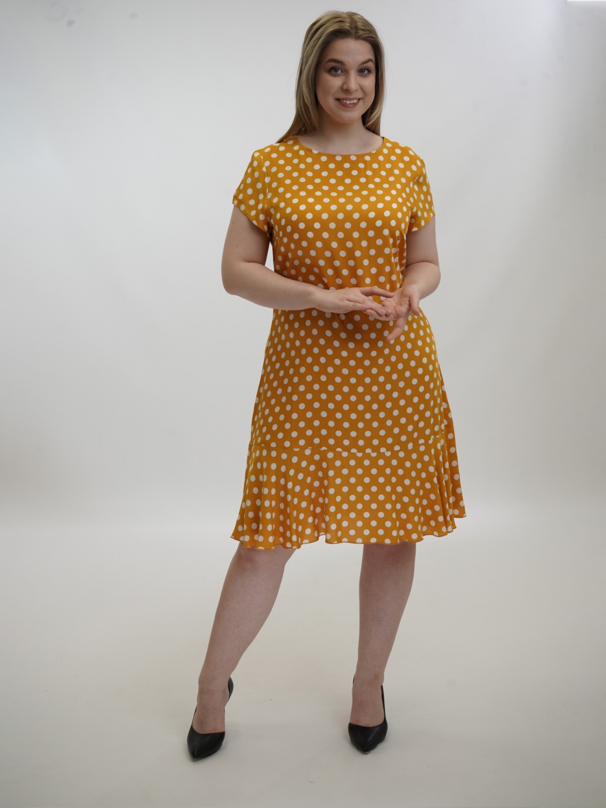 Платье женское DARIVAGALE 801 желтое 54