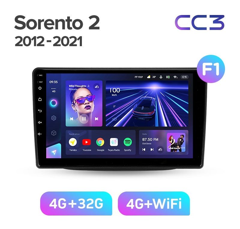 Магнитола TEYES KIA SORENTO 2012-2021г CC3 432 ГБ 3189000₽