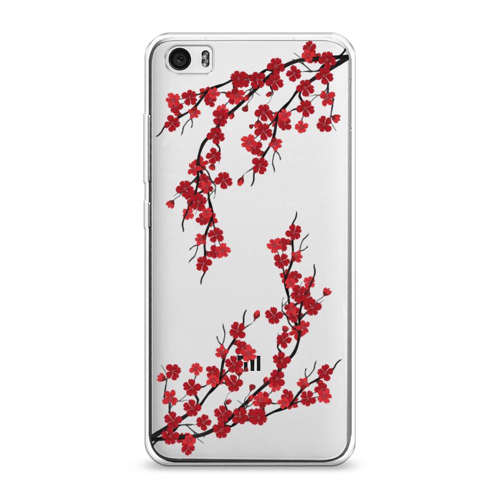 

Чехол на Xiaomi Mi 5 "Красная сакура", Красный;черный, 30450-2