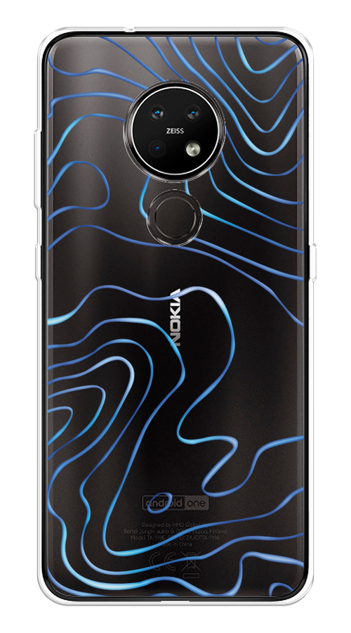 

Чехол на Nokia 6.2/7.2 "Blue lines", Прозрачный;синий, 123050-1
