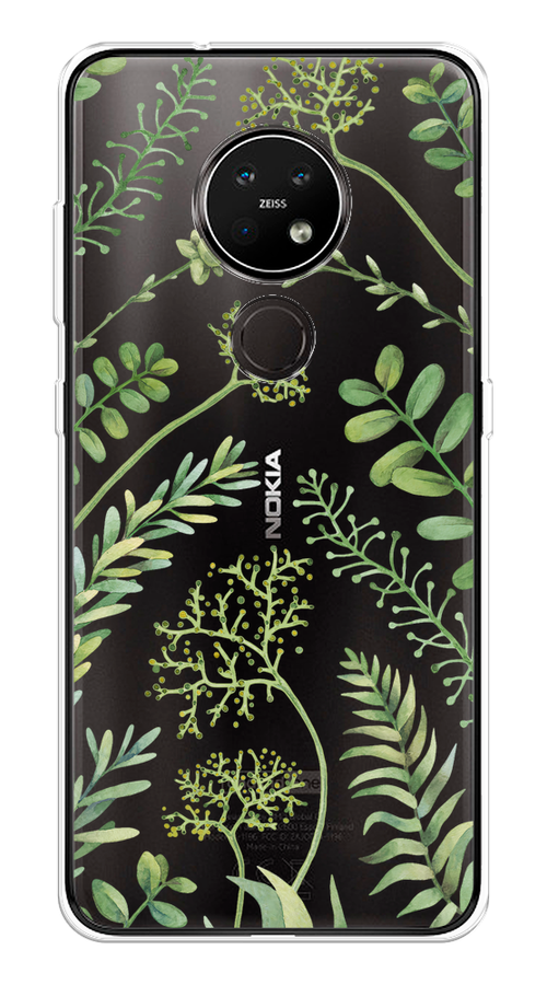 

Чехол на Nokia 6.2/7.2 "Green Leaves", Зеленый;прозрачный, 123050-1