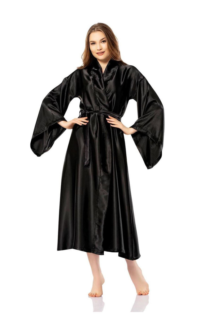 

Халат женский Vip Madame VIP-2793-3 черный S (доставка из-за рубежа), VIP-2793-3