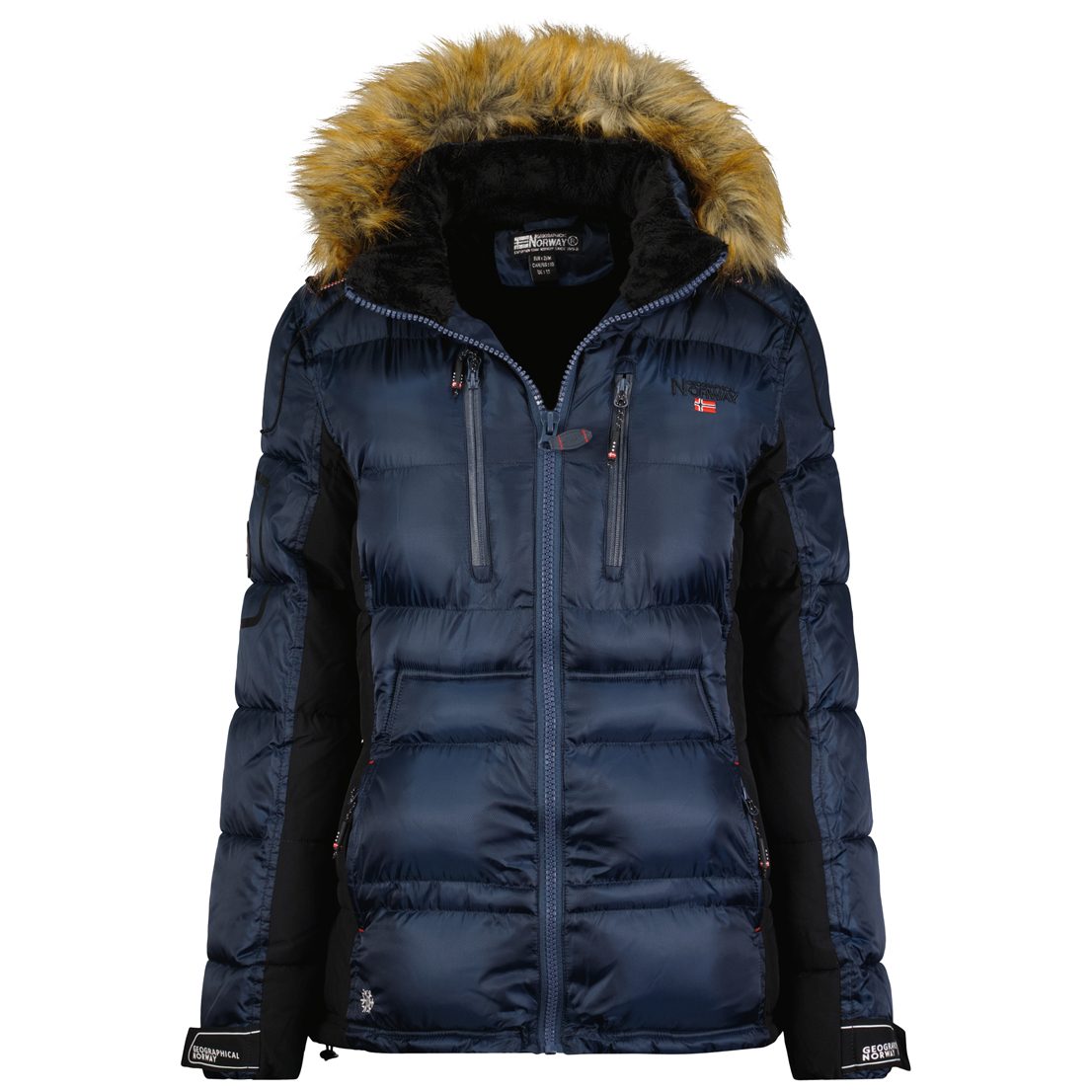 Парка женская Geographical Norway WW1474F-GN, с капюшоном, Navy, M