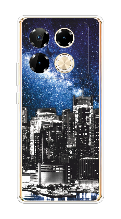 

Чехол на Infinix Note 40 Pro "Космический Нью-Йорк", Синий;серый, 3105750-1