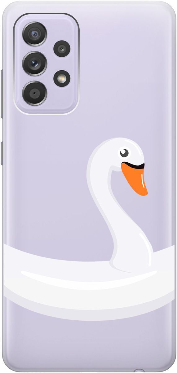 

Чехол на Samsung Galaxy A52 с принтом "Swan Swim Ring" прозрачный, Прозрачный;белый, 5389