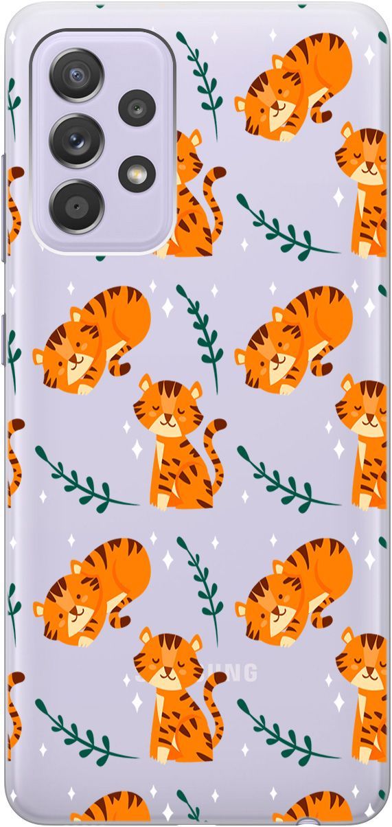 

Силиконовый чехол на Samsung Galaxy A52 с 3D принтом "Tigers" прозрачный, Прозрачный;бежевый, 5389