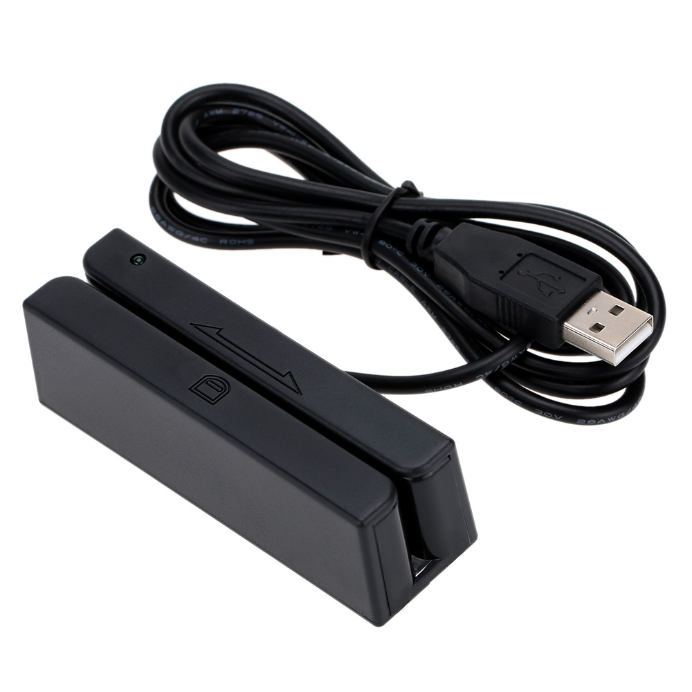 фото Считыватель магнитных карт, usb, 3 дорожки/ usb black magnetic card reader bi-directional, elo