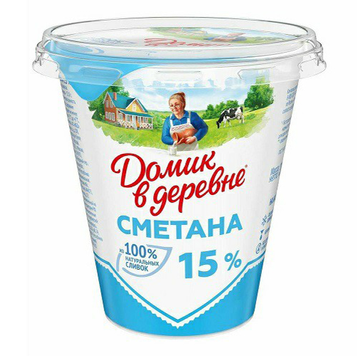 

Сметана Домик в деревне 15% БЗМЖ 300 г