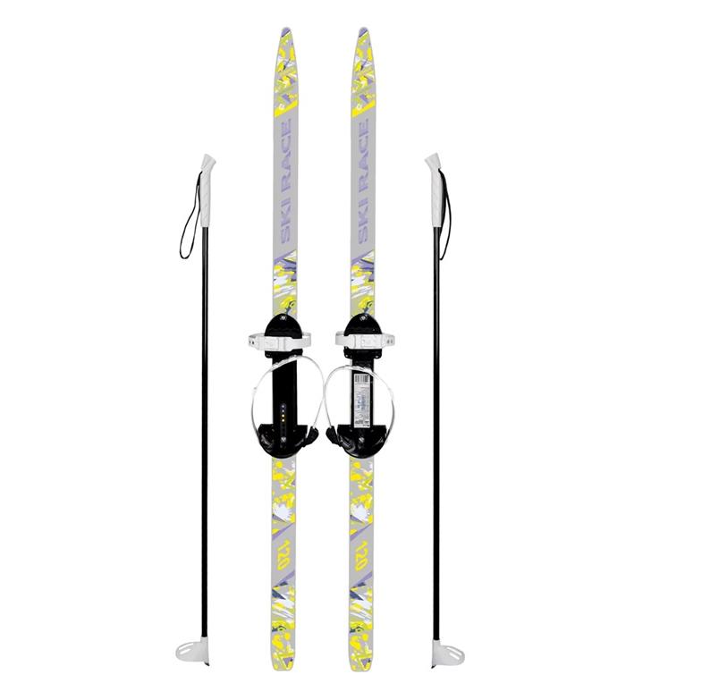Лыжный комплект подростковый SKI RACE 120 см с палками 95 см серый