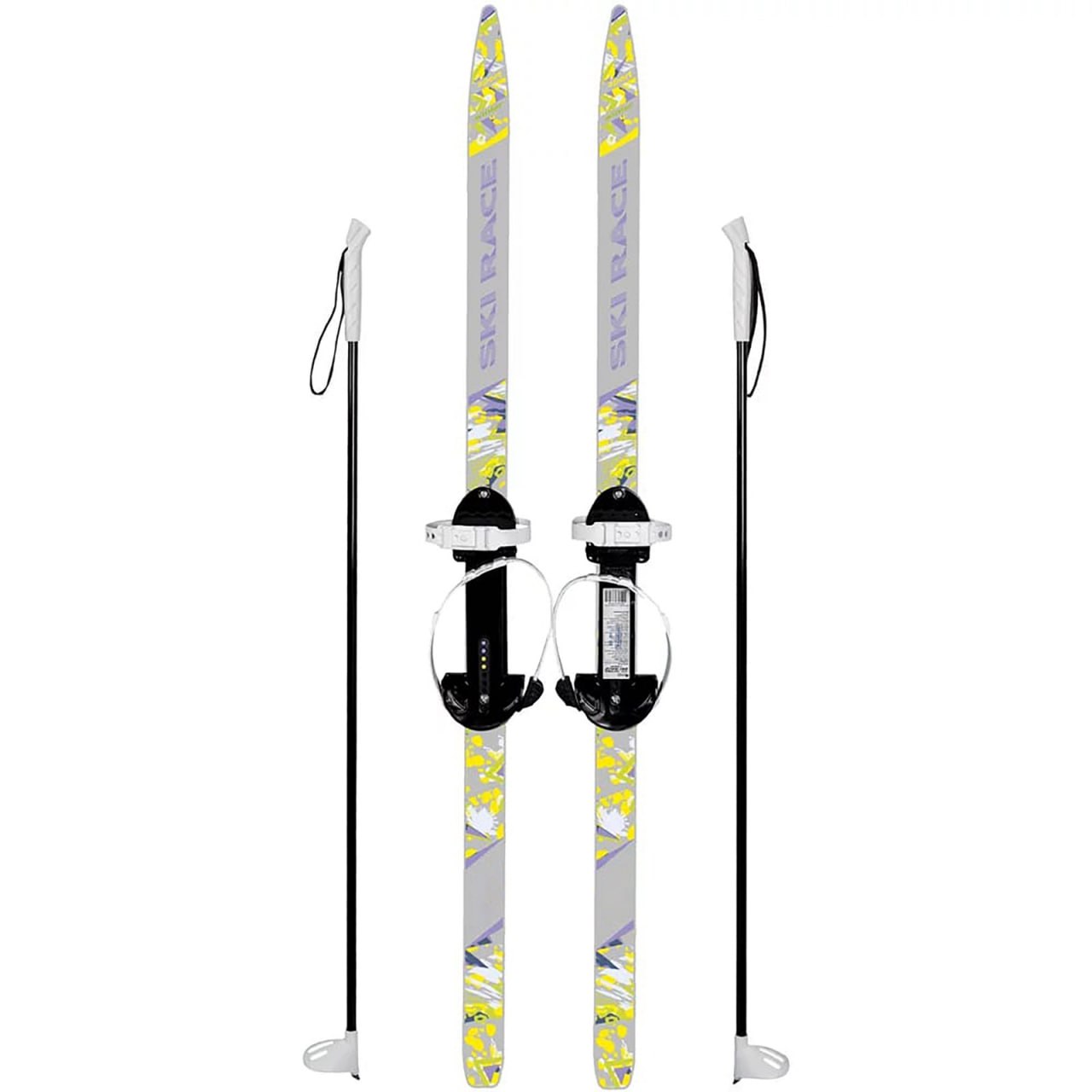 Лыжный комплект подростковый SKI RACE 140 см с палками 105 см серый