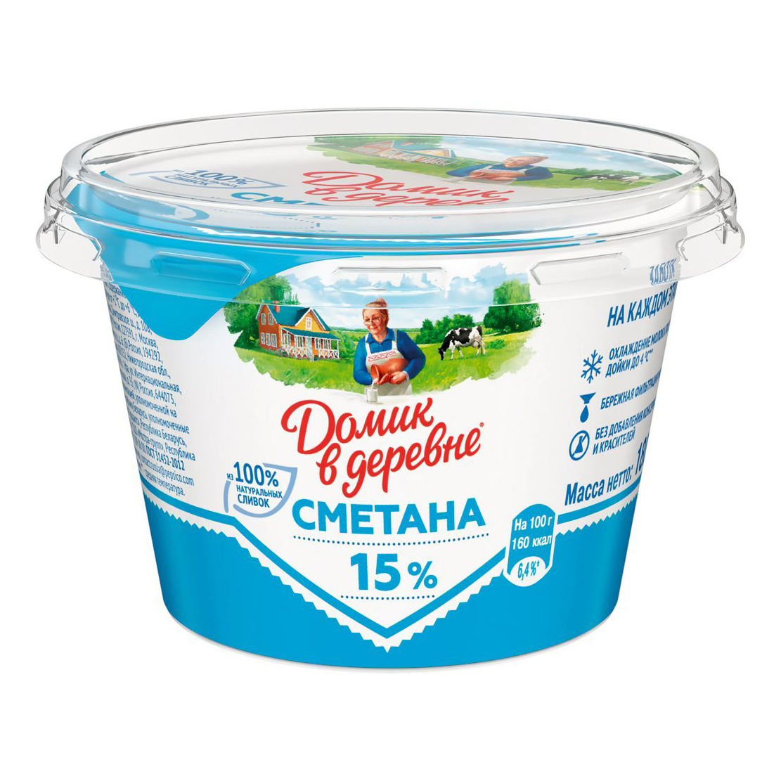 

Сметана Домик в деревне 15% БЗМЖ 180 г