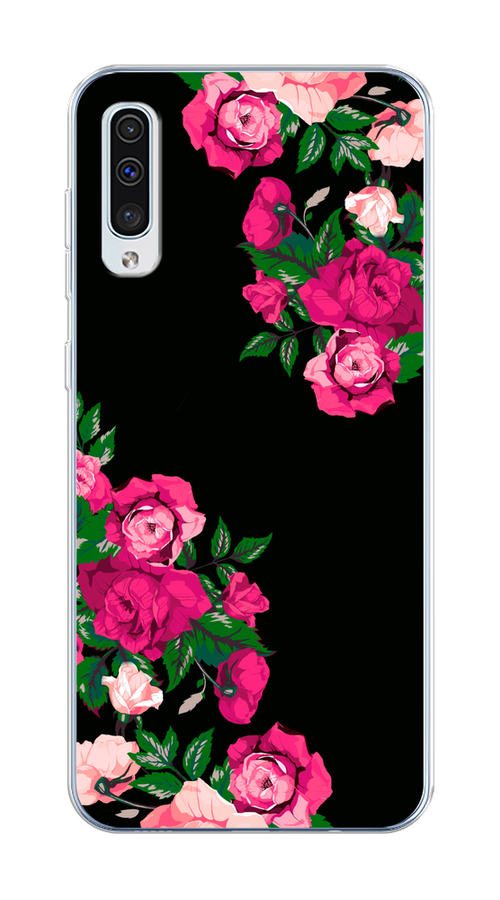 

Чехол на Samsung Galaxy A50/A30S "Розы фуксия", Черный;розовый;зеленый, 28850-1