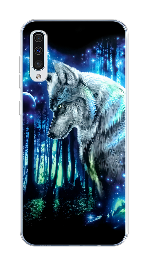 

Чехол на Samsung Galaxy A50/A30S "Сказочный волк", Синий;серебристый;черный, 28850-1