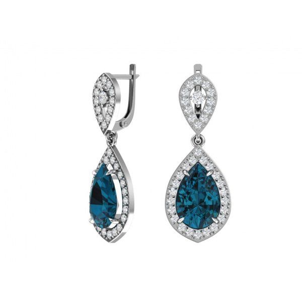 

Серьги подвески из серебра TEO MAORI 82100992-04295, кварц искусственный/фианит, 82100992-04295
