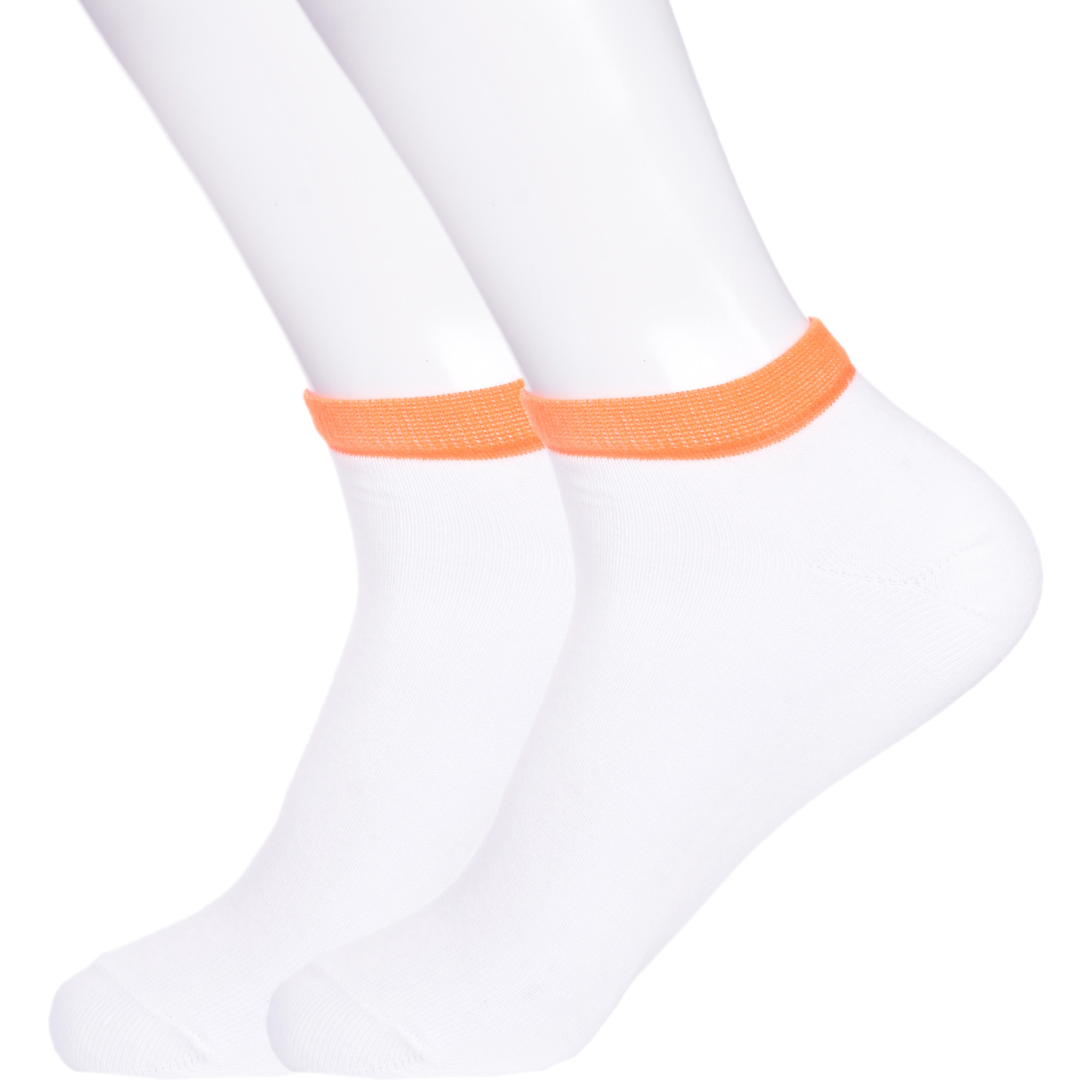 Носки детские LorenzLine 2-П21, белые с оранжевым, 22-24