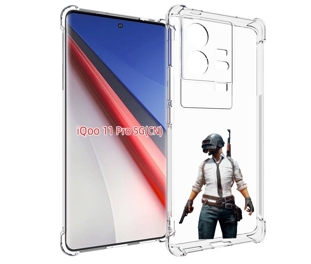 Чехол бампер MyPads PUBG-2 для Vivo iQOO 11 Pro противоударный