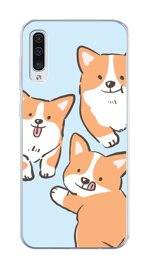 

Чехол на Samsung Galaxy A50/A30S "Милые корги", Бежевый;голубой;коричневый, 28850-1