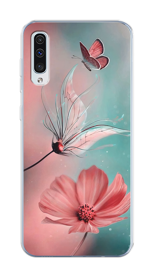 

Чехол на Samsung Galaxy A50/A30S "Бабочка и цветок", Голубой;розовый, 28850-1