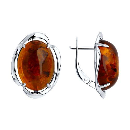 

Серьги из серебра TEO MAORI 883020315, янтарь искусственный, 883020315