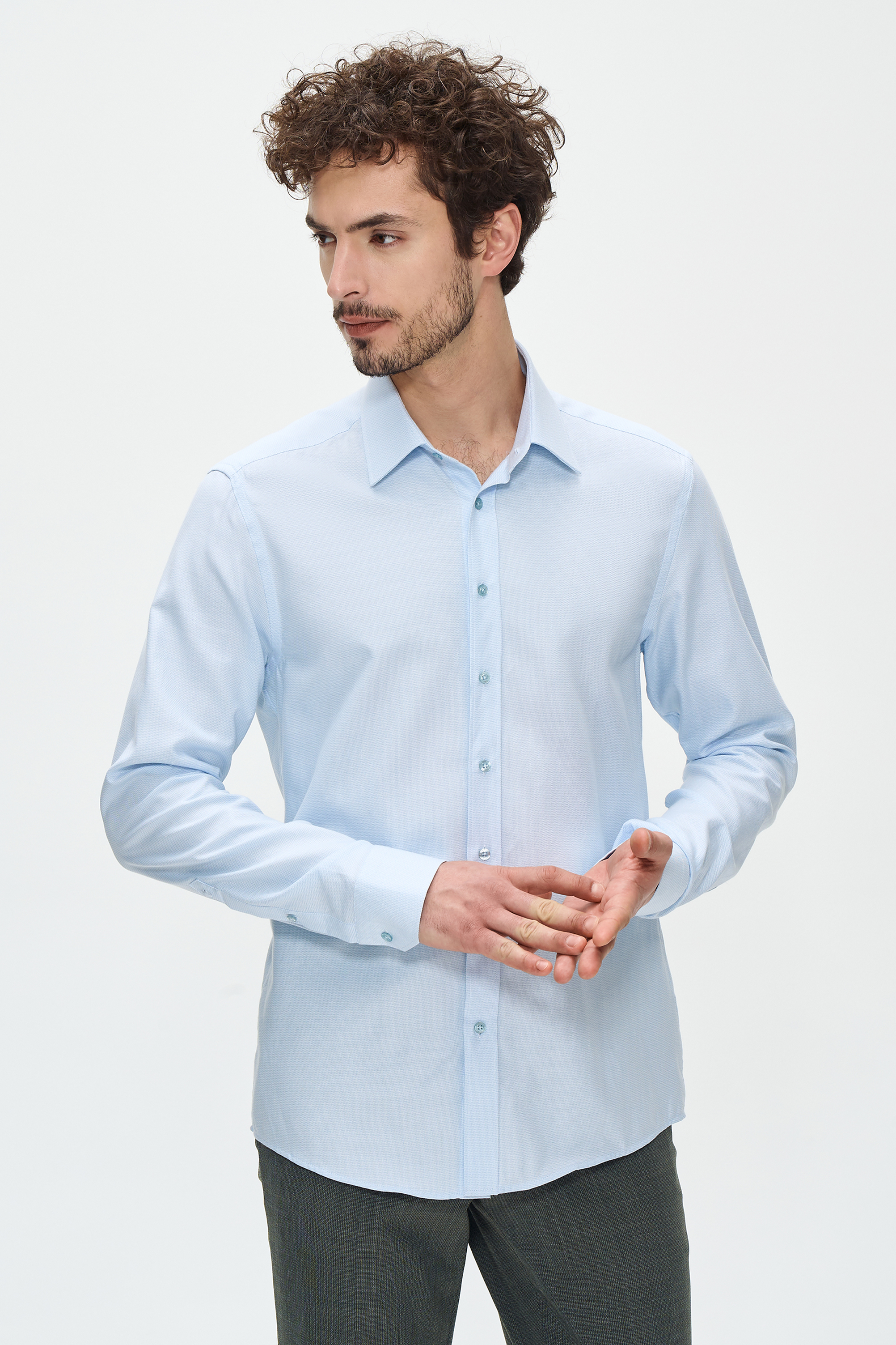 Рубашка мужская Cacharel G051SZ0040ROSE голубая 2XL