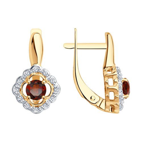 

Серьги из серебра TEO MAORI 892021544, гранат/фианит, 892021544
