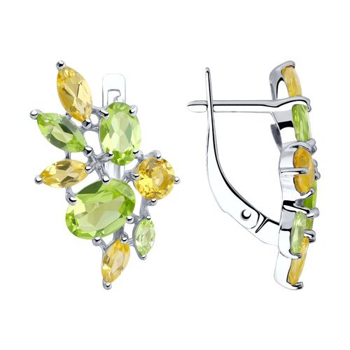 

Серьги из серебра TEO MAORI 892022103, хризолит/цитрин, 892022103