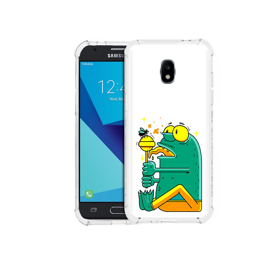 

Чехол MyPads Tocco для Samsung Galaxy J7 Pro Зеленая лягушка с чупа чупсом, Прозрачный, Tocco