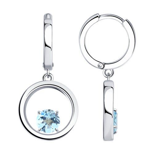 

Серьги подвески из серебра TEO MAORI 892023079, топаз, 892023079