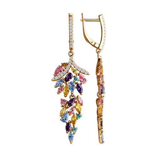 

Серьги подвески из серебра TEO MAORI 893022424, фианит, 893022424