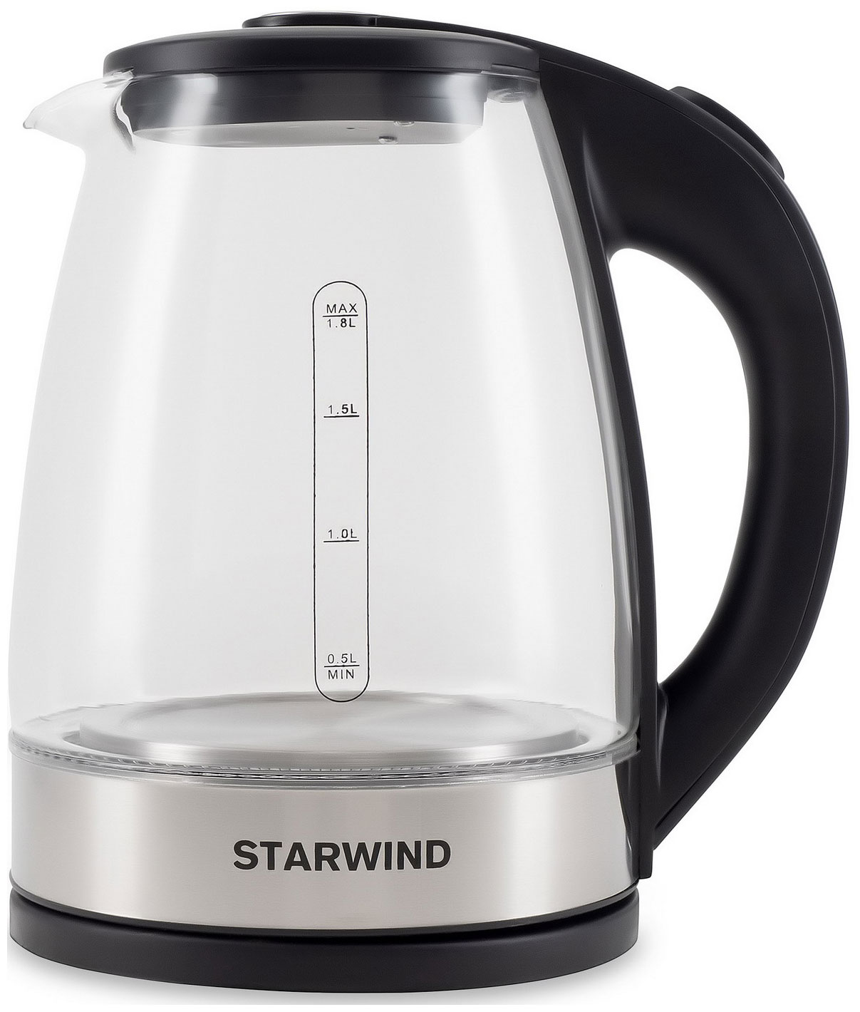 

Чайник электрический STARWIND SKG2775 1.7 л прозрачный, черный, SKG2775