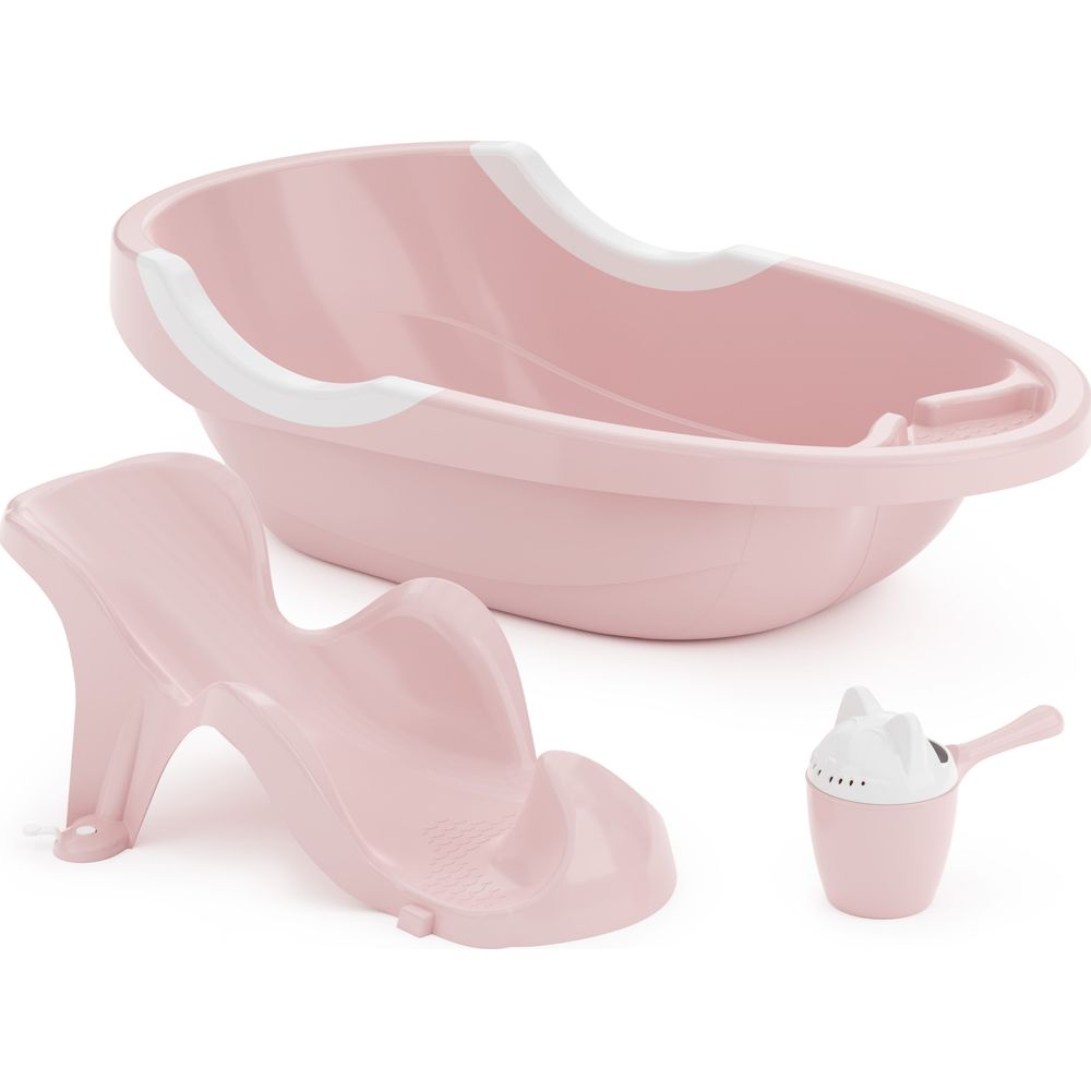 Набор для купания детский, ванночка 86 см., горка, ковш -лейка, цвет розовый набор для купания детский ванночка 86 см горка ковш лейка розовый