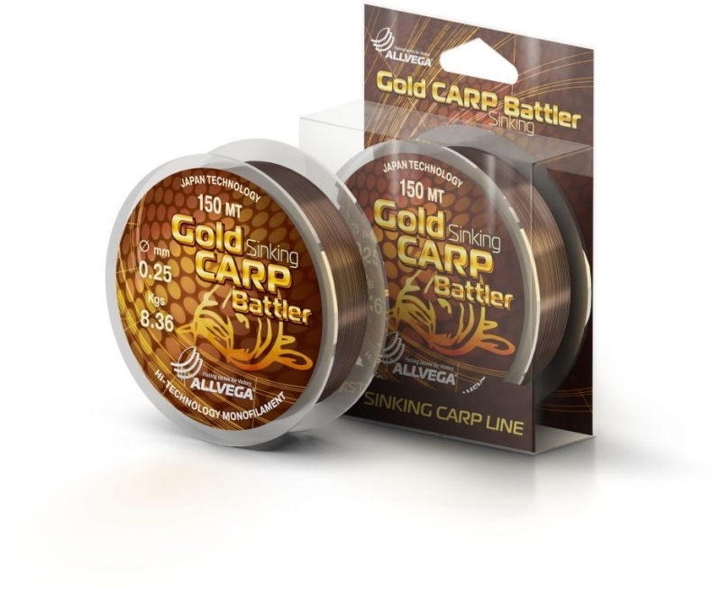 

Леска монофильная Allvega "Gold Karp" 0.30мм (150м) (11,35кг) (коричневая), Коричневый, Gold Karp