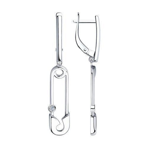 

Серьги подвески из серебра TEO MAORI 894023739, фианит, 894023739