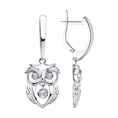 

Серьги подвески из серебра TEO MAORI 894023764, фианит, 894023764