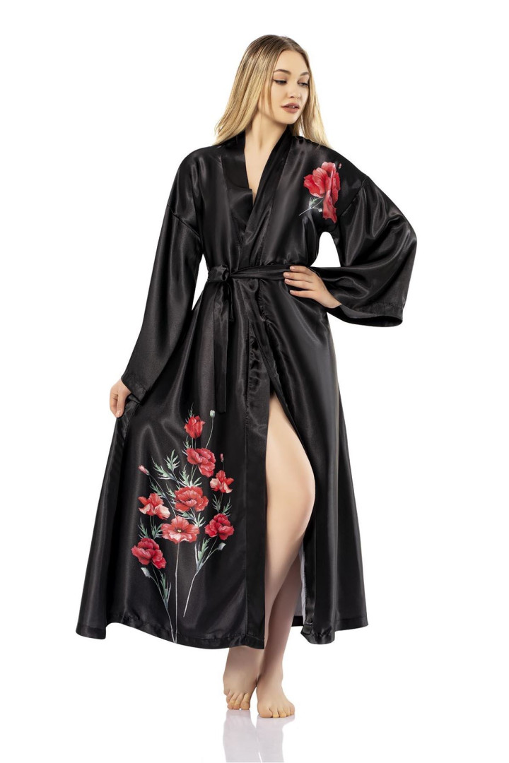 

Халат женский Vip Madame VIP-2794 черный S (доставка из-за рубежа), VIP-2794