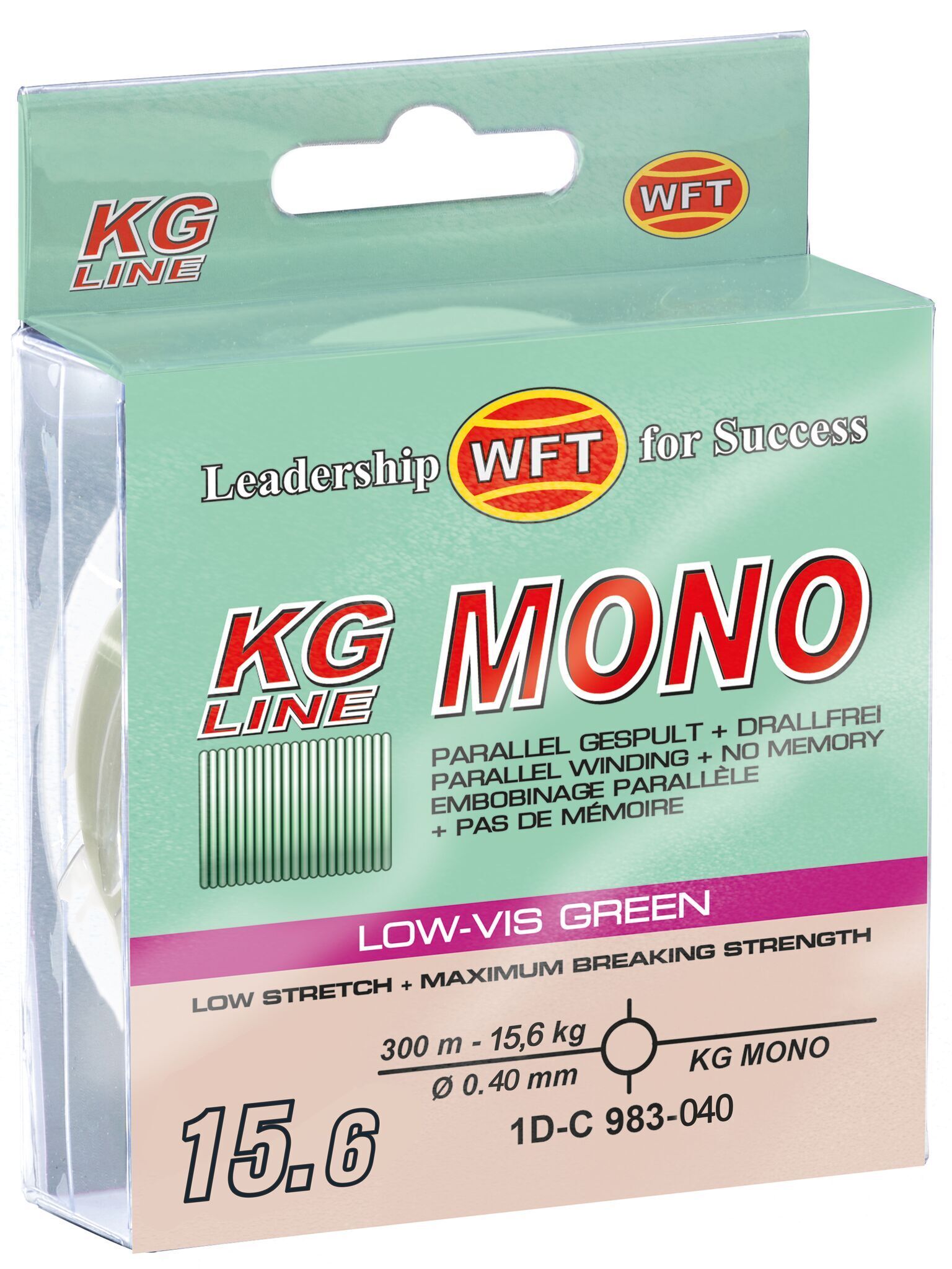 

Рыболовная леска WFT KG Mono 300 м, 0.40 мм Green, Зеленый, KG Mono