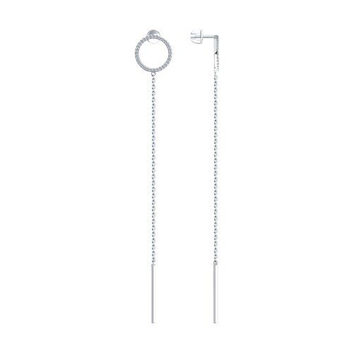 

Серьги подвески из серебра TEO MAORI 894025850, фианит, 894025850
