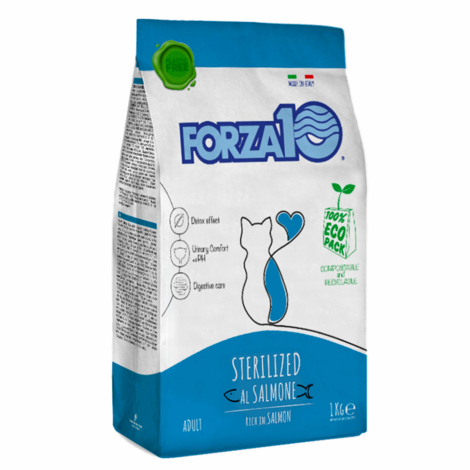Сухой корм для кошек Forza10 Cat Maintenance, для стерилизованных, с лососем, 1 кг