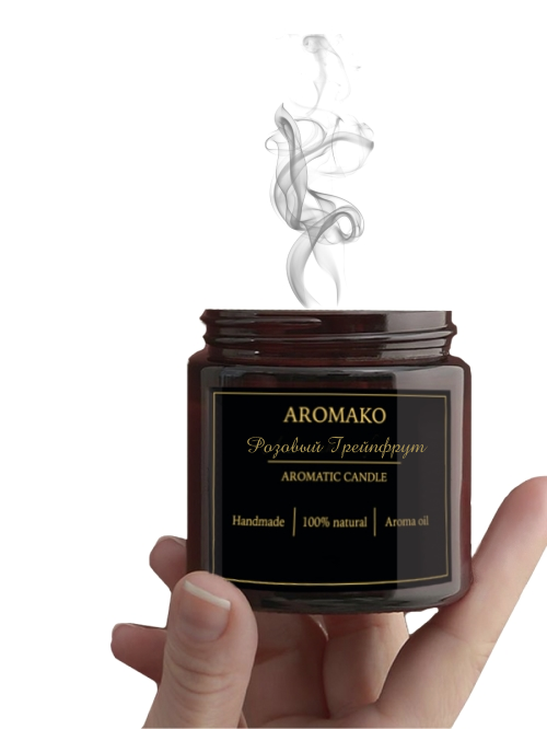 фото Ароматическая свеча aromako"розовый грейпфрут", 100 г