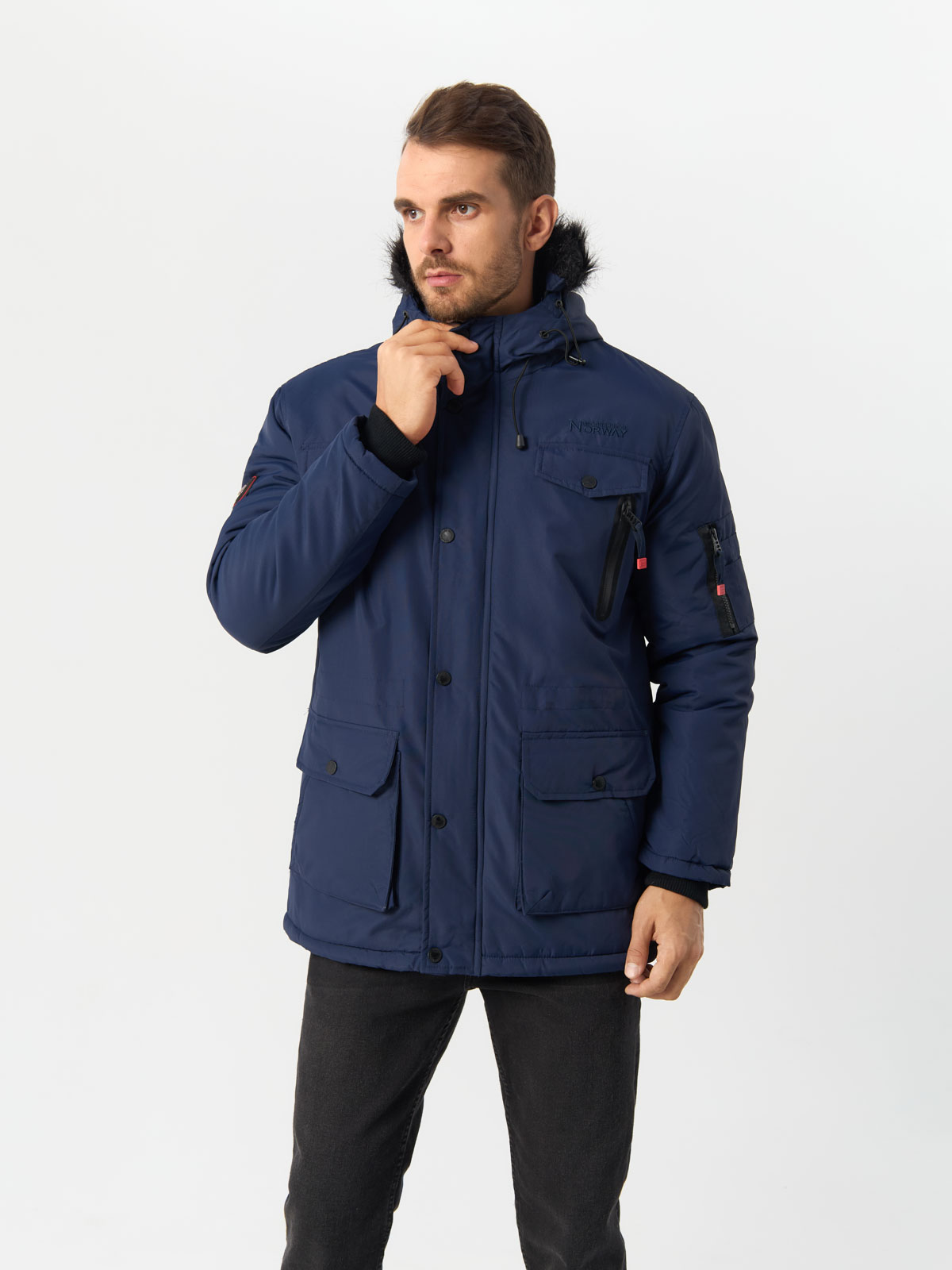 Парка мужская Geographical Norway RBMWC1509H-GN с капюшоном Navy S 12990₽