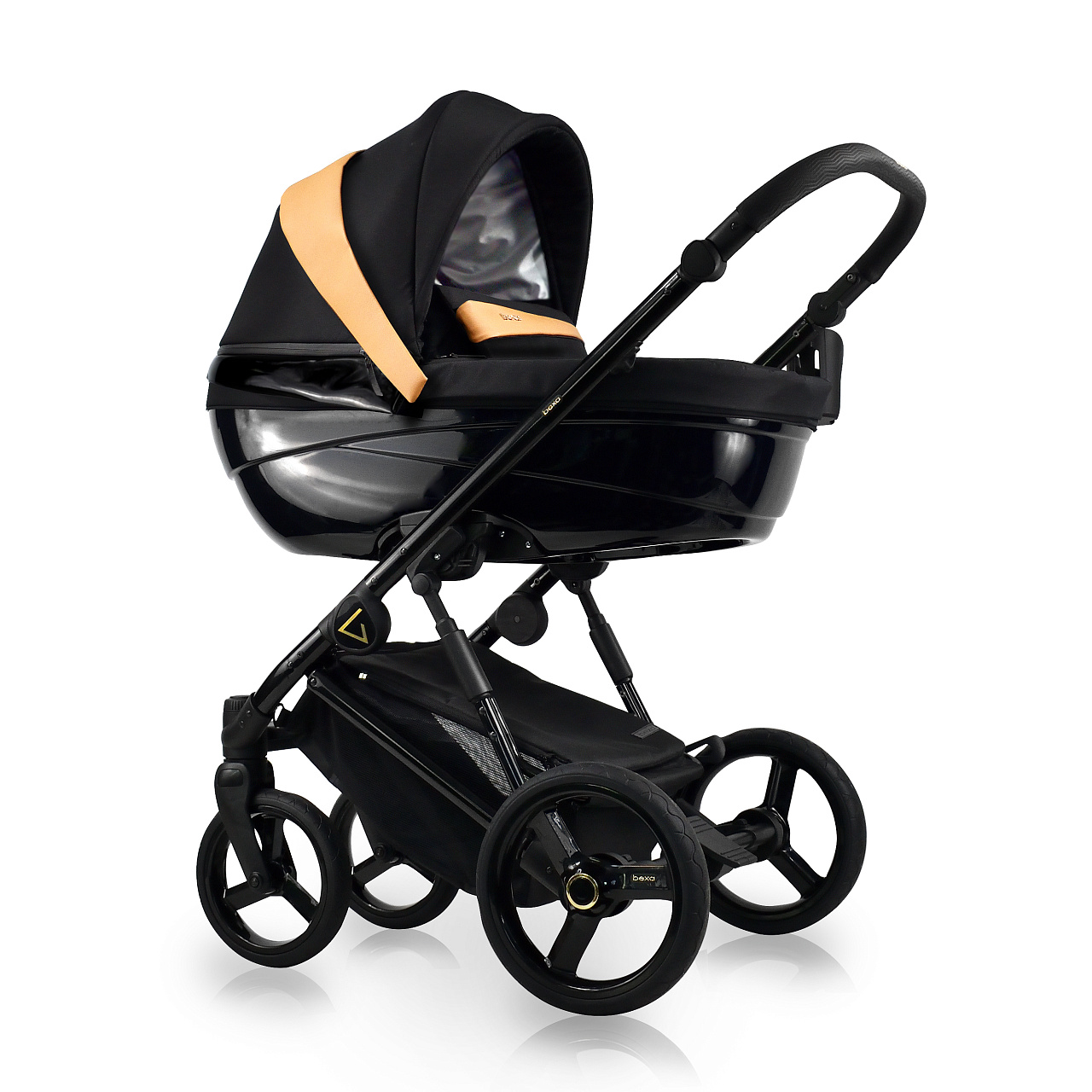 

Коляска GLAMOUR 2в1 BEXA GL 02 черный глянцевый
