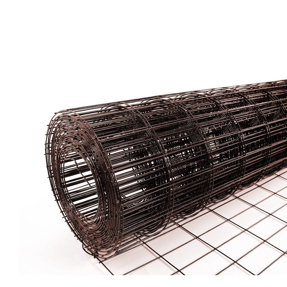 фото Сетка сварная оцинкованная коричневая 1,8 м высотой, рулон 15 м, ячейка 50х100 мм каскад