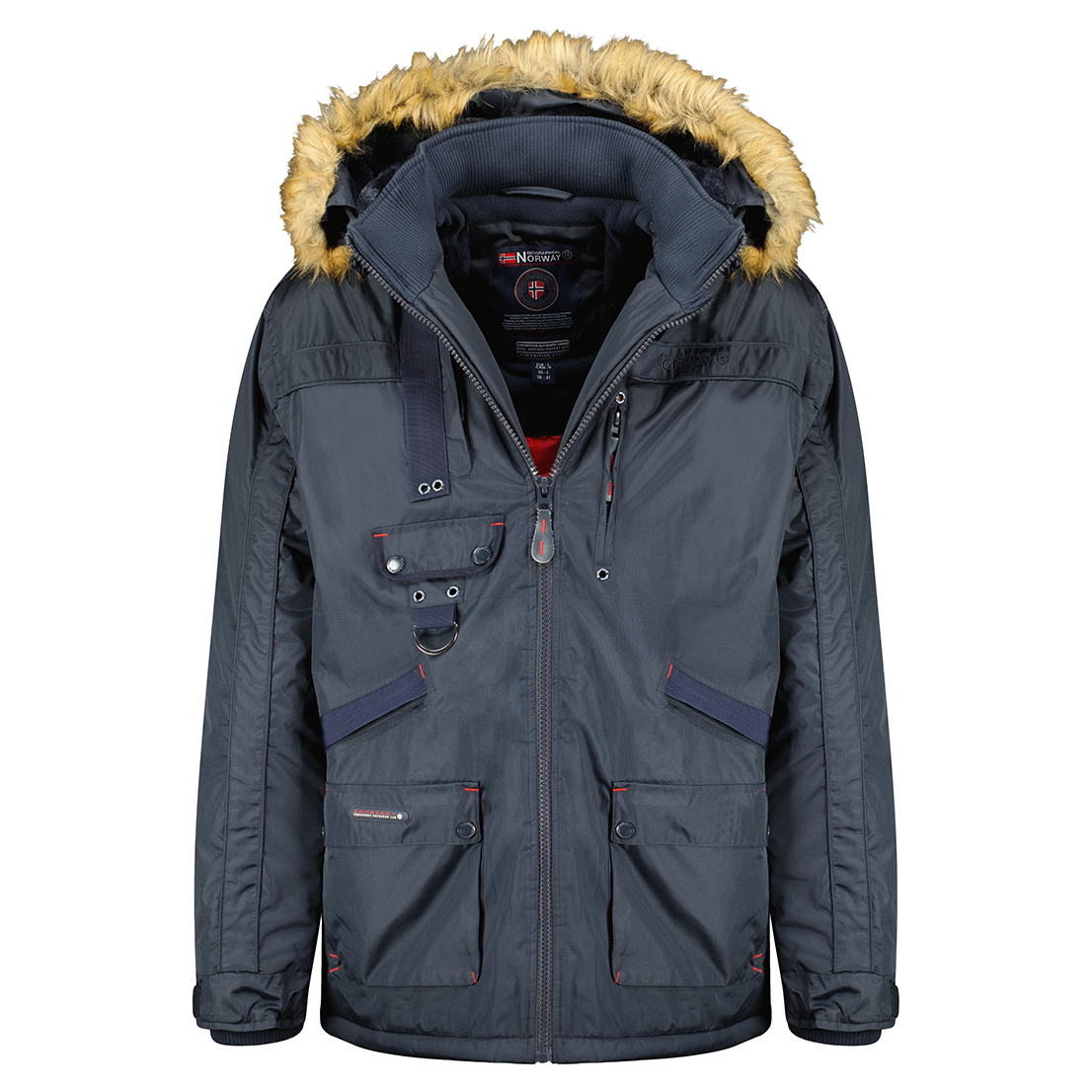 Парка мужская Geographical Norway WW6470H-GN, со съёмным капюшоном, Navy, XL