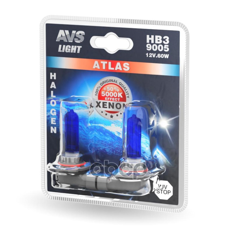 

Лампа галогенная AVS ATLAS /5000К/ HB3/9005.12V.65W (блистер, 2 шт.)