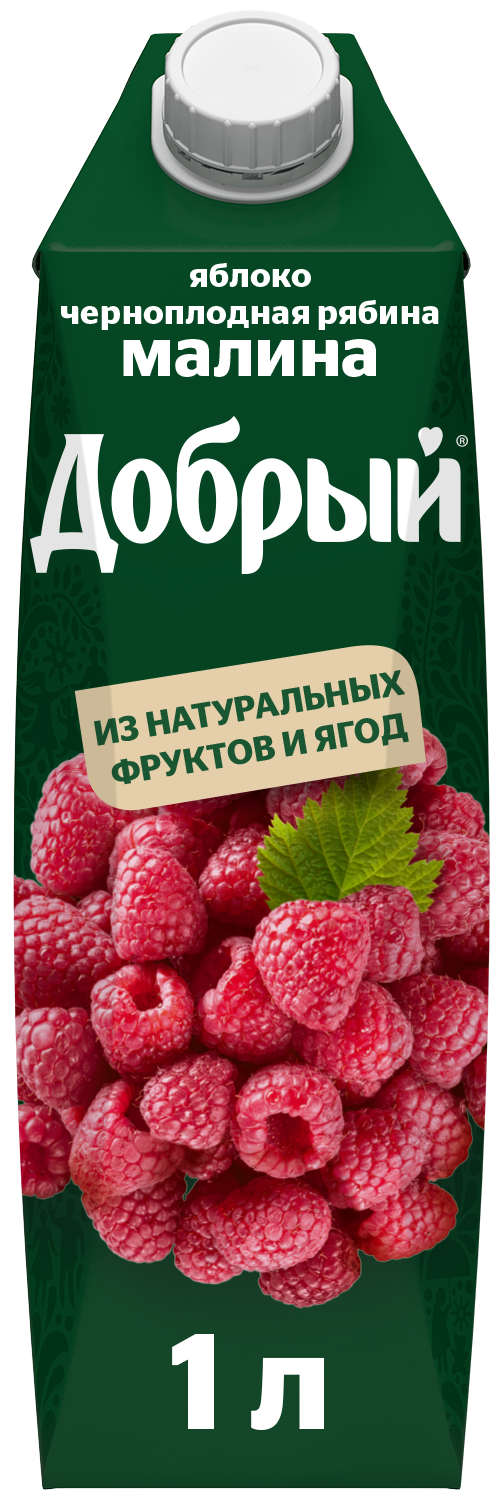 

Нектар Добрый яблоко-черноплодная рябина-малина осветленный 1 л