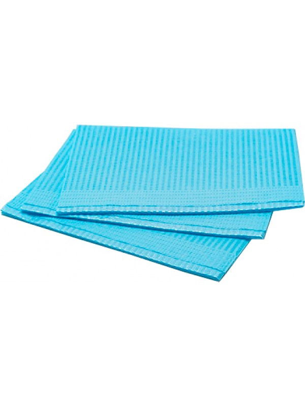 Салфетки бумажные непромокаемые, 33х45 см, голубой, 500 шт/упк