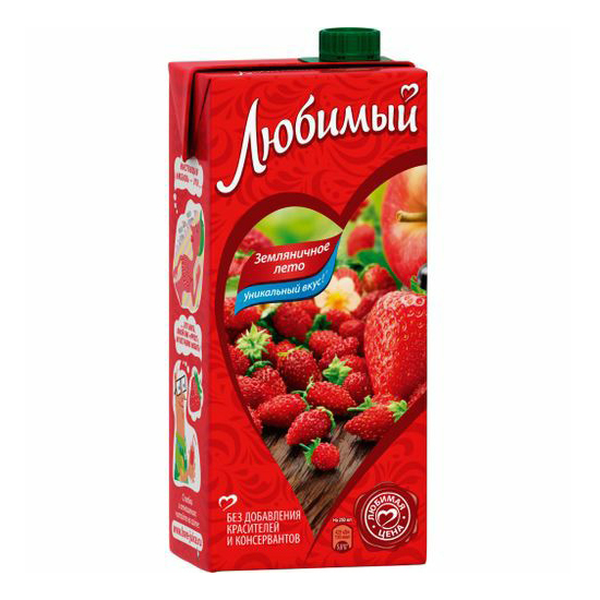 

Напиток сокосодержащий Любимый земляничное лето 1,93 л